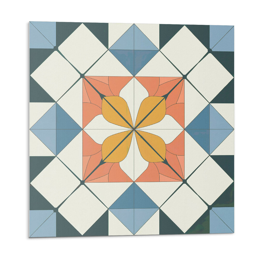 Panou perete Motiv floral în forme geometrice