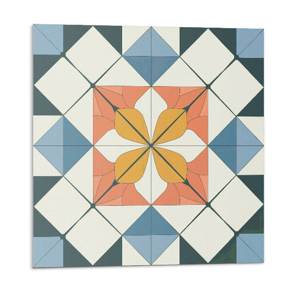 Panou perete Motiv floral în forme geometrice
