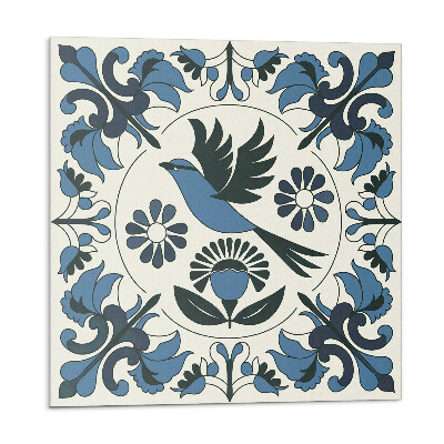 Panou decorativ Motiv de pasăre printre flori colorate