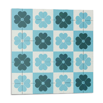 Panou perete Motiv floral în carouri