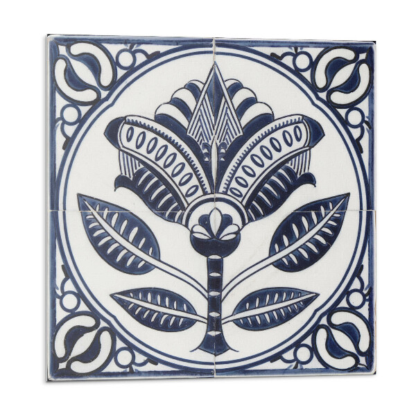 Panou perete Motiv floral în stil ceramic