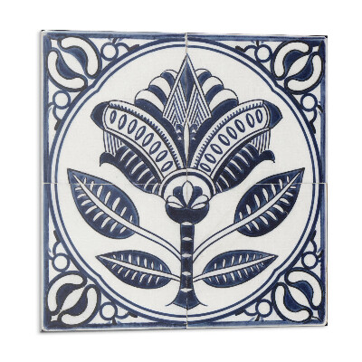 Panou perete Motiv floral în stil ceramic