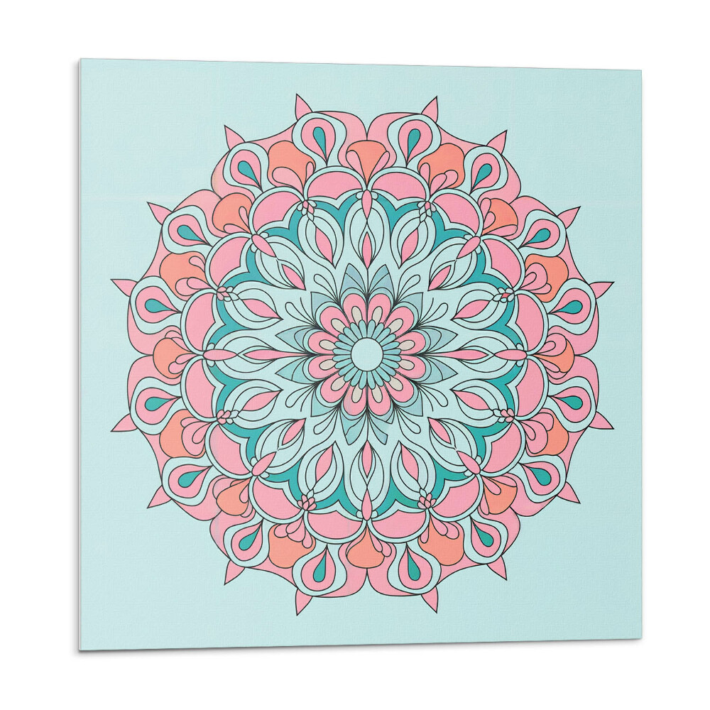 Panou decorativ pvc Motiv Mandala cu frunze verzi