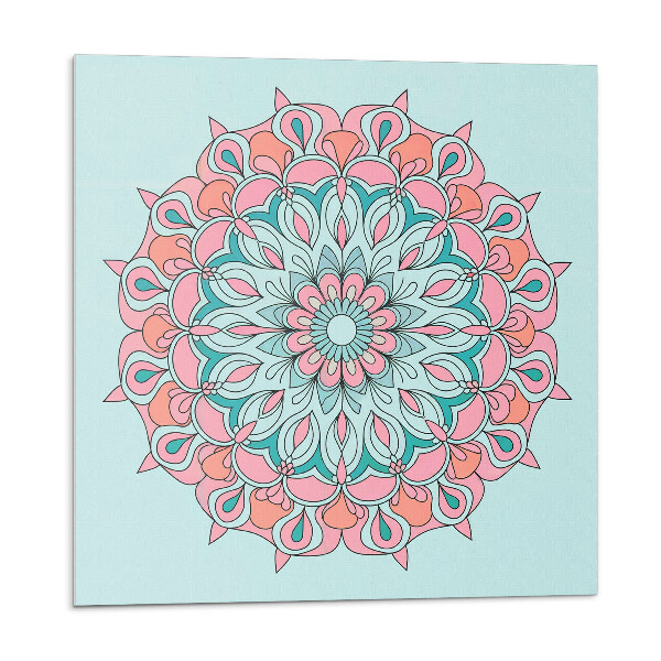 Panou decorativ pvc Motiv Mandala cu frunze verzi