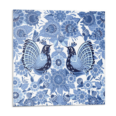 Panou decorativ pvc Motivul păsărilor și florilor