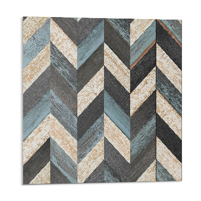 Panou decorativ pvc Motiv în zig-zag cu accent din lemn