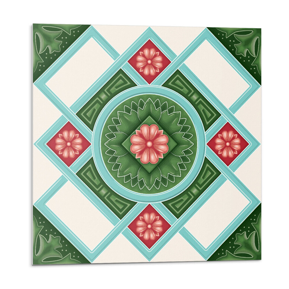 Panou decorativ Motiv floral într-un aranjament de romburi