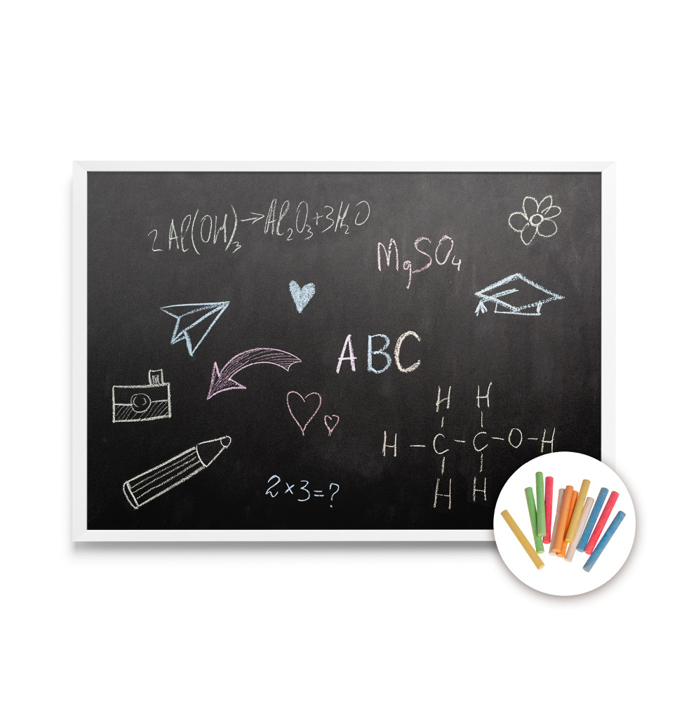 Tablă de scris cu cretă ramă albă 60x40