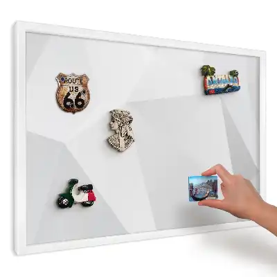 Panou magnetic decorativ de perete Geometrie alb cu gri