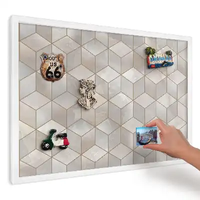 Tablă magnetică de perete cu model Cuburi spațiale