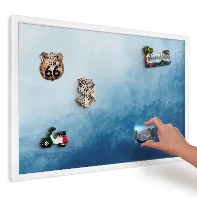 Tablă magnetică de perete cu model abstract valuri albastre