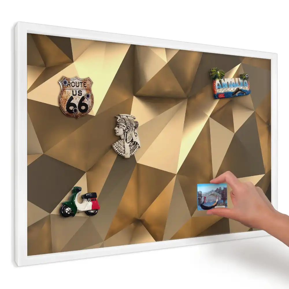 Panou magnetic decorativ de perete cu model geometrice în nuanțe calde