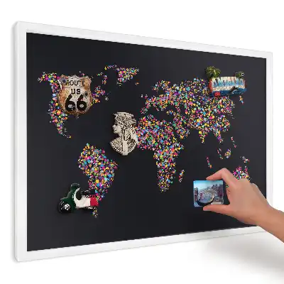 Panou magnetic decorativ cu hartă punctată dinamică