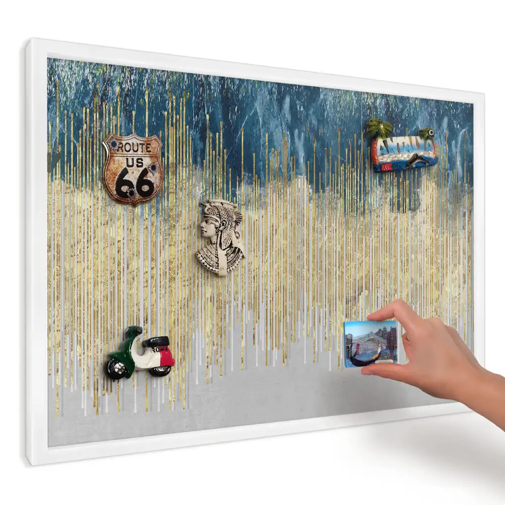 Panou magnetic decorativ cu design de dungi verticale colorate