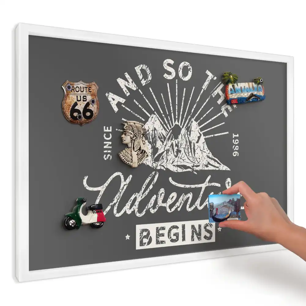 Panou magnetic decorativ de perete cu inscripții vintage munte
