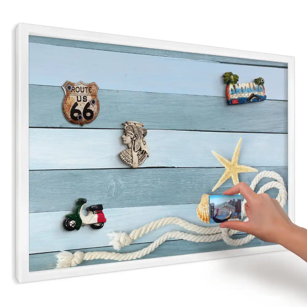Panou magnetic decorativ cu design Scoici pe tablă albastră