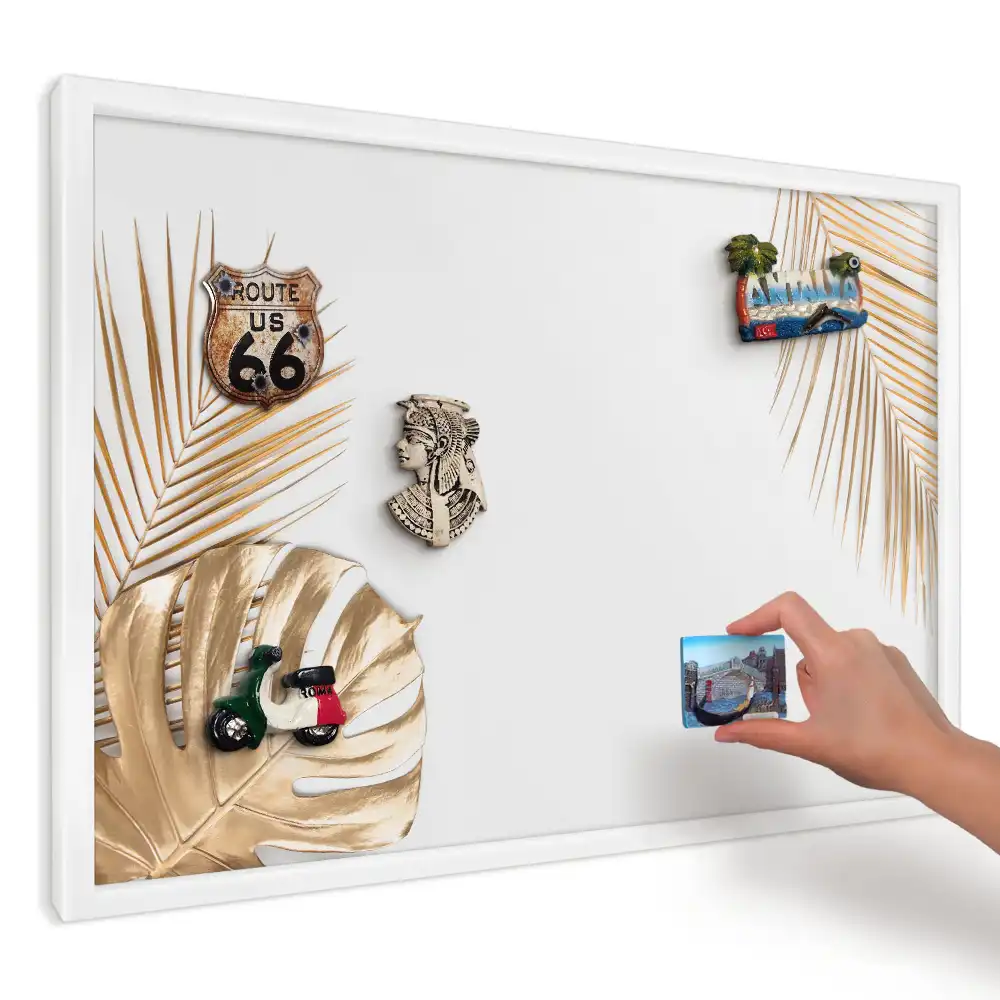 Panou magnetic decorativ cu design minimalist cu frunze elegante