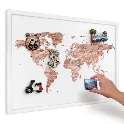 Panou magnetic decorativ Lumea cărămizii pe alb