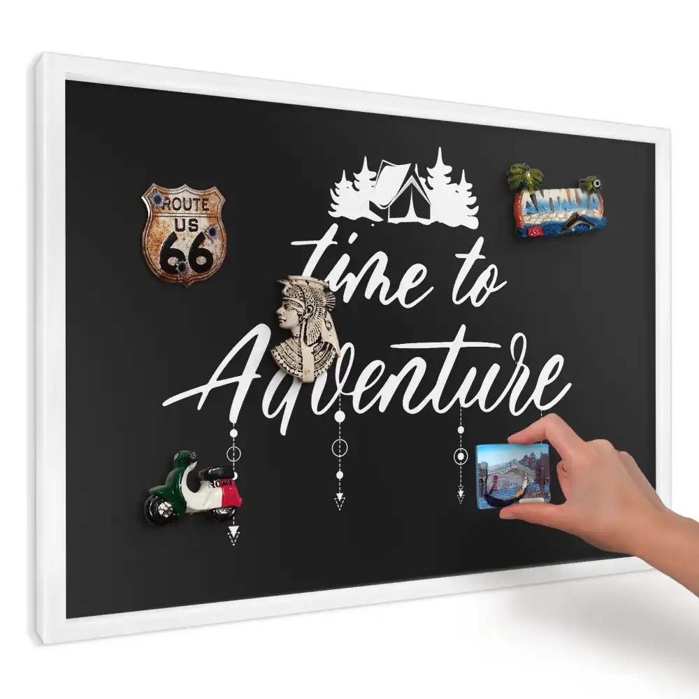 Panou magnetic decorativ de perete Aventură în alb și negru