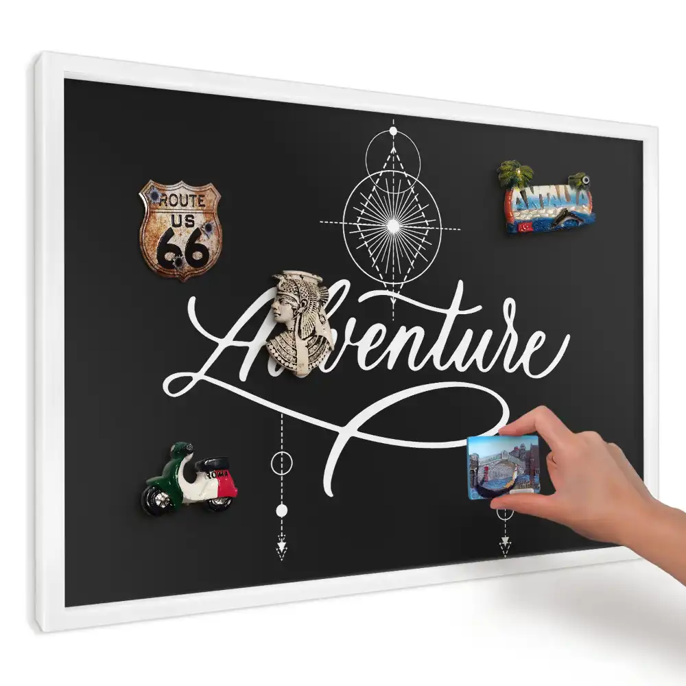 Panou magnetic decorativ cu design geometric inscripționat