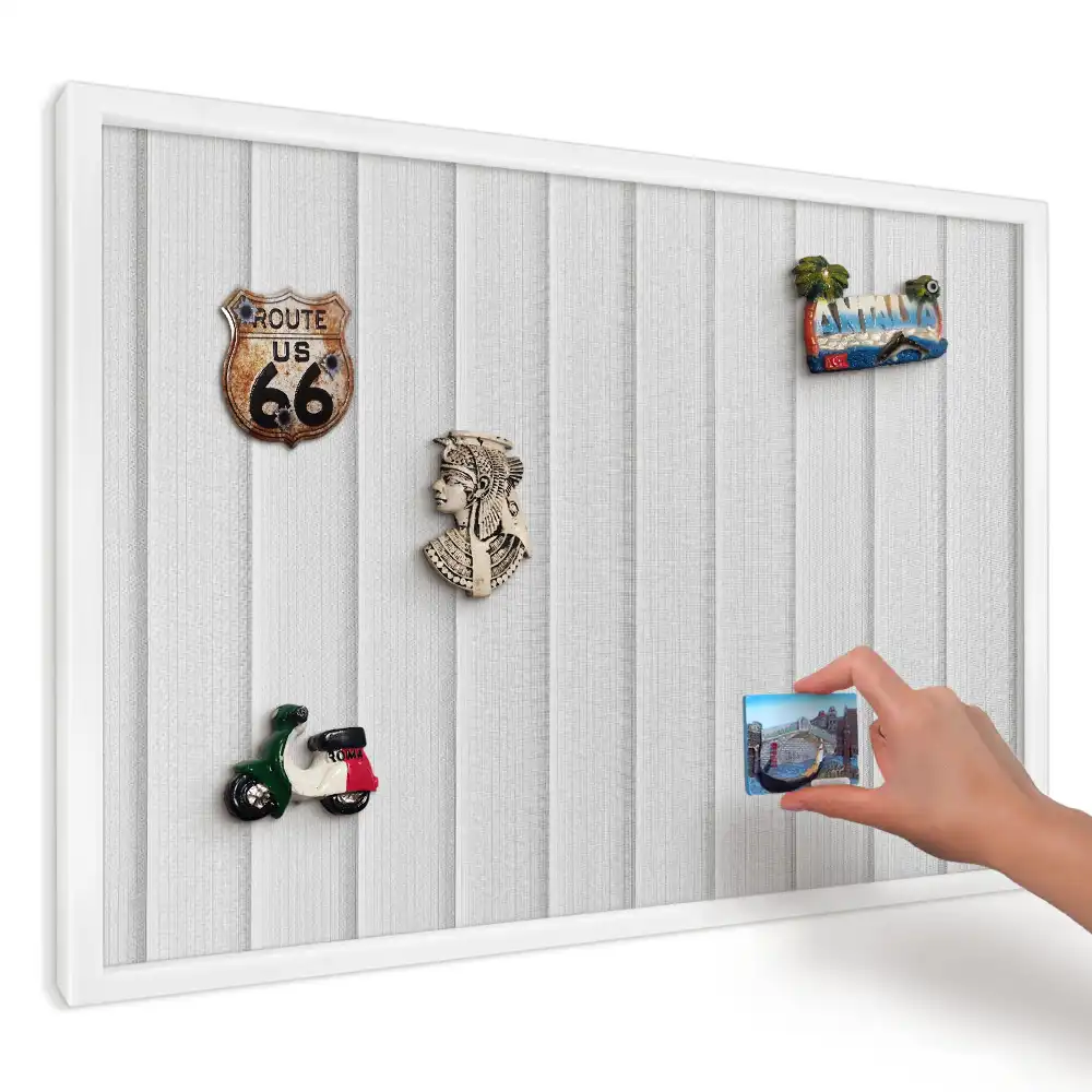 Panou magnetic decorativ de perete cu model de dungi verticale gri