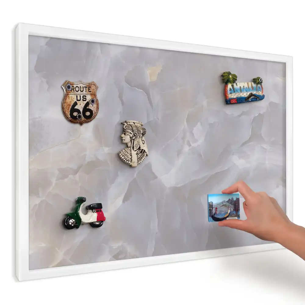 Panou magnetic decorativ de perete în nuanțe discrete de gri și bej