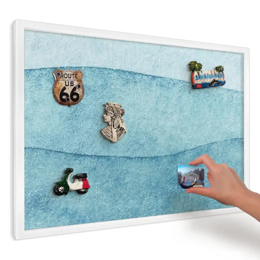 Panou magnetic decorativ cu model valuri armonioase albastre