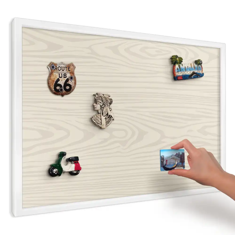 Panou decorativ magnetic din lemn bej cu model spațiu