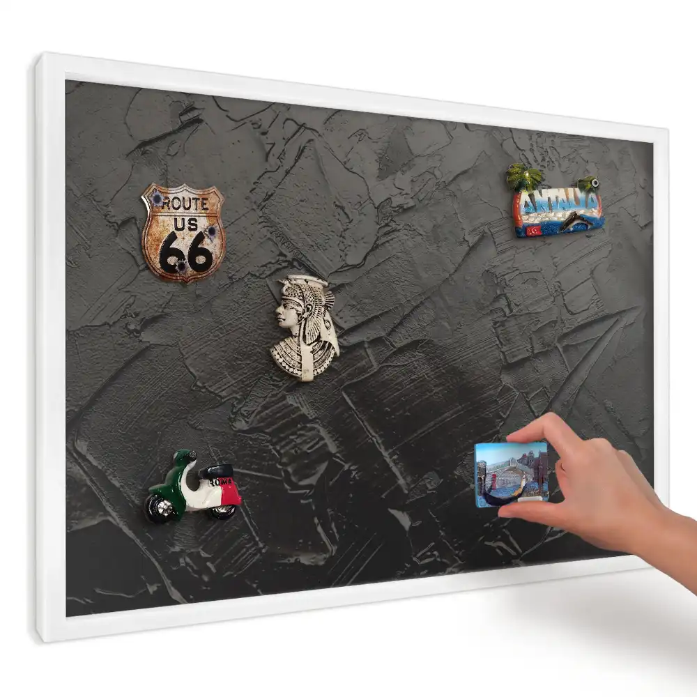 Panou magnetic decorativ de perete cu vopsea texturată neagră