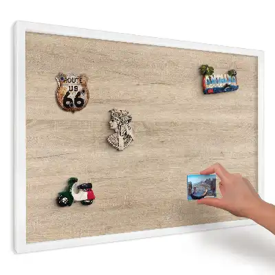 Panou magnetic decorativ de perete cu aspect de lemn bej