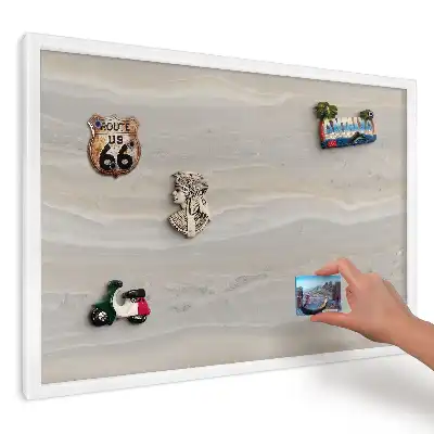 Panou magnetic decorativ cu model valuri de marmură gri-bej