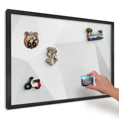 Tablă magnetică pentru magneți din vacanță cu model geometric alb și gri