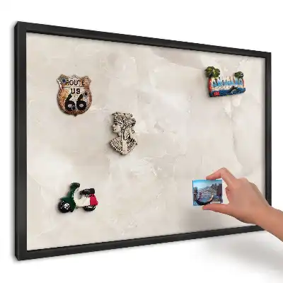 Panou magnetic pentru fotografii și suveniruri cu design de marmură bej