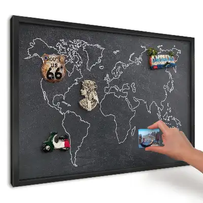 Panou magnetic cu harta lumii iluminată în întuneric