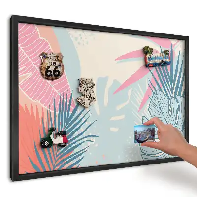 Panou magnetic pentru magneți de frigider cu model floral frunze pastelate dinamice