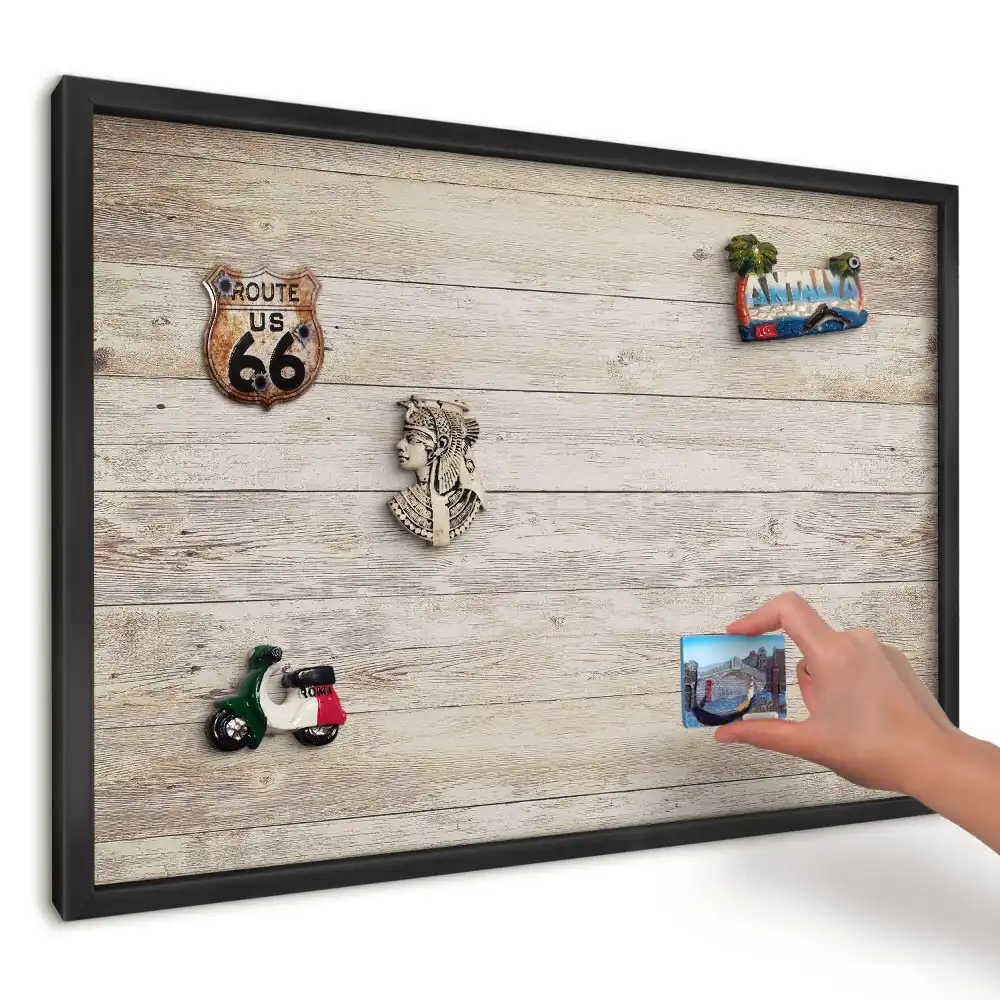 Panou magnetic pentru magneți de frigider cu design de scânduri vechi rustice