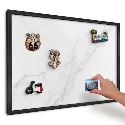 Tablă magnetică pentru magneți de frigider cu model de marmură deschisă și vene gri