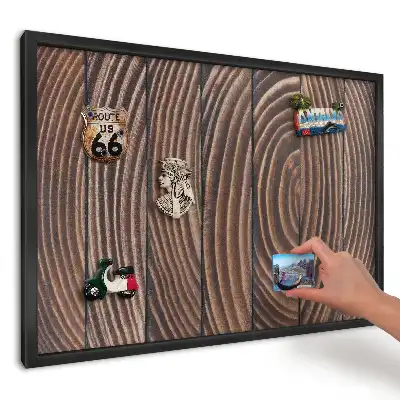 Tablă magnetică pentru magneți de frigider cu design fibră maro verticală