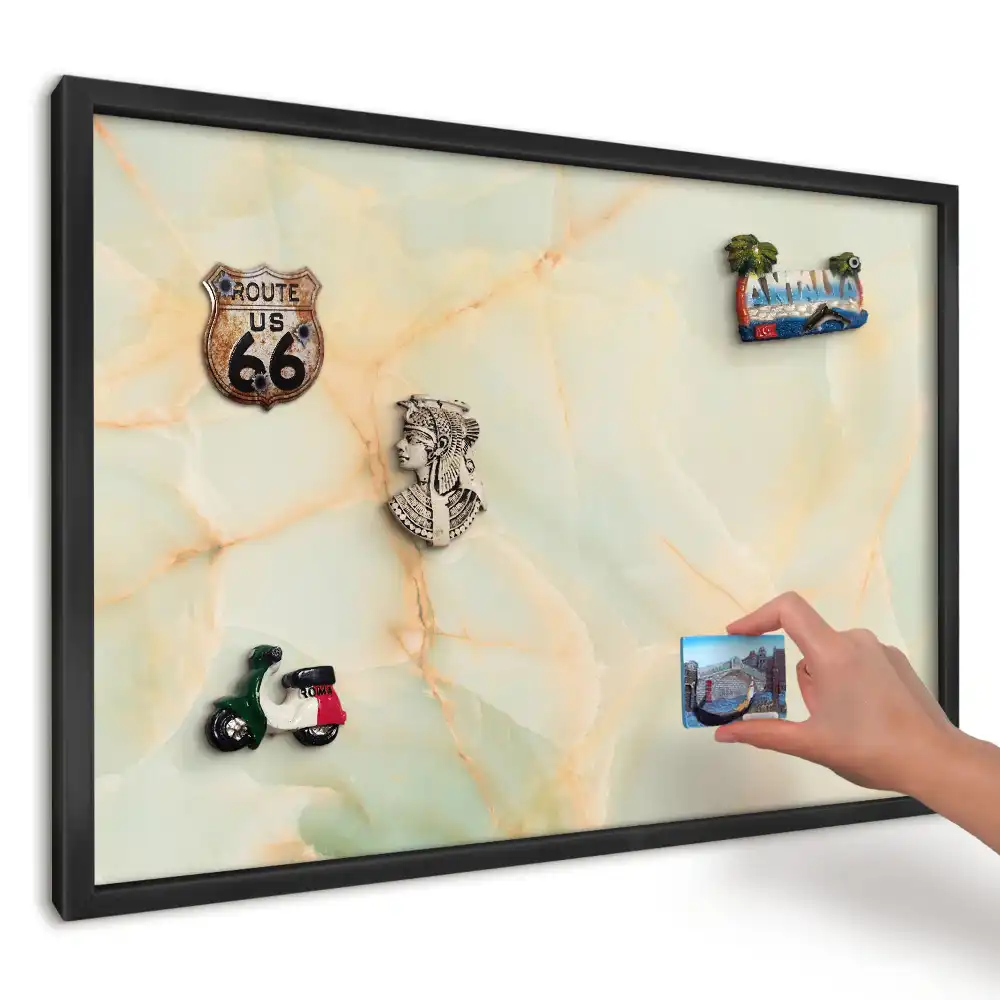 Panou magnetic pentru fotografii și suveniruri cu aspect de marmură