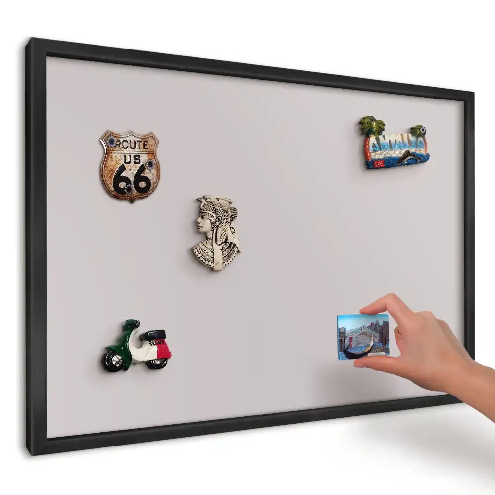 Tablă magnetică pentru magneți de vacanță cu design abstract roz și gri