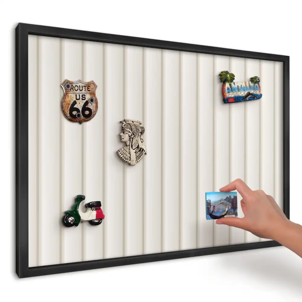Tablă magnetică pentru magneți de vacanță cu model geometric cu dungi bej
