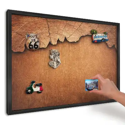 Panou magnetic pentru fotografii și suveniruri cu textură de lemn maro cald
