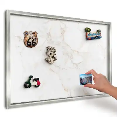 Panou magnetic înrămat cu model de marmură deschisă armonioasă