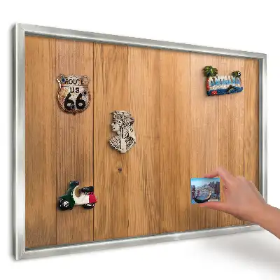Panou magnetic cu ramă din lemn natural