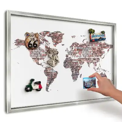Panou magnetic înrămat cu design elegant de cărămidă