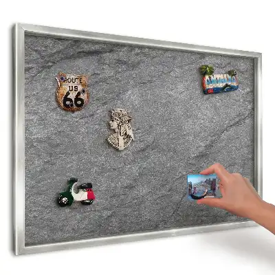 Panou magnetic înrămat Piatră gri subtilă