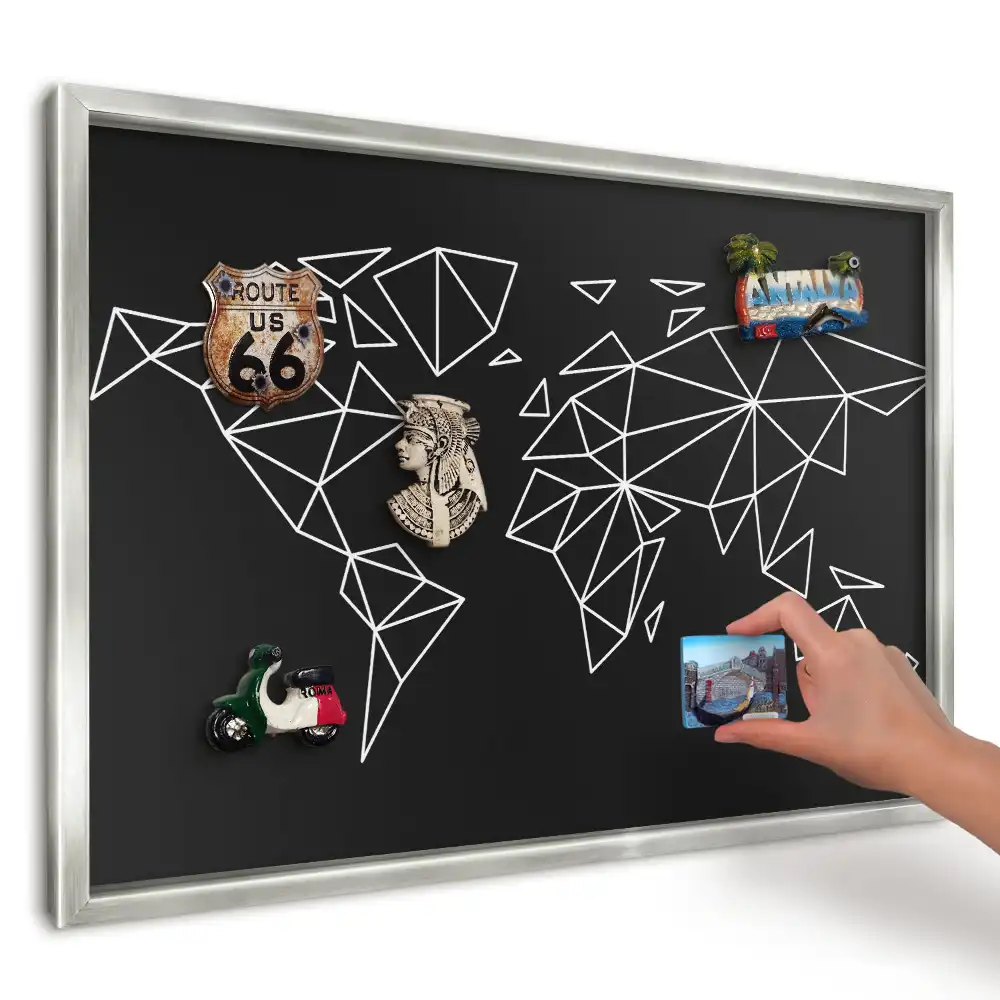 Panou magnetic înrămat cu design geometric elegant pentru expunerea magneților