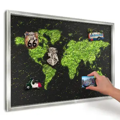 Panou magnetic înrămat Harta Frunzei Verzi