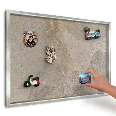 Panou magnetic înrămat cu model de piatră bej