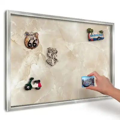 Panou magnetic înrămat Marmură naturală bej